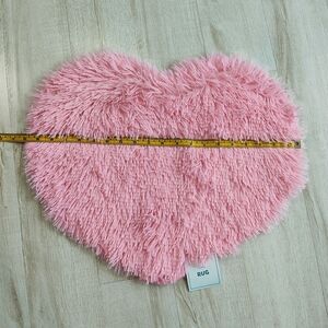 Pink Heart Shaped Fluffy Rug
